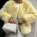 Neo Mint Cool Street Girls Winter Fashion Fluffy Fox Fur Jacket Women Casual Round Neck Faux Fur Coat Chic Thick Warm Outerwear-belleandkai.com