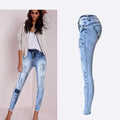 Summer Style Low Waist Sky Blue Patchwork Skinny Tights Women Pencil Jeans High Stretch Sexy Push Up Denim Women Fashion Jeans-belleandkai.com