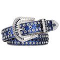 Men's Jeans Rhinestone Large Size Belt Women's Belt Western Denim Shiny Rivet Design Leather HipHop Punk Rock Y2K Style Belt-belleandkai.com