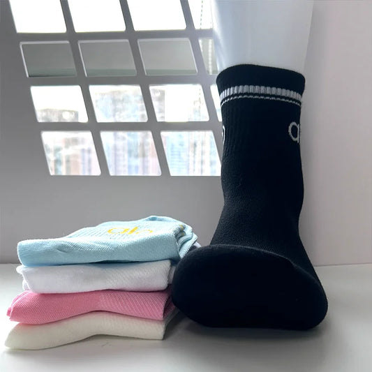 1/3/5 Pairs A* Mid Tube Yoga Socks Premium Cotton Unisex Breathable Comfortable Fitness Socks Set for Yoga Gym Sports All Season-belleandkai.com