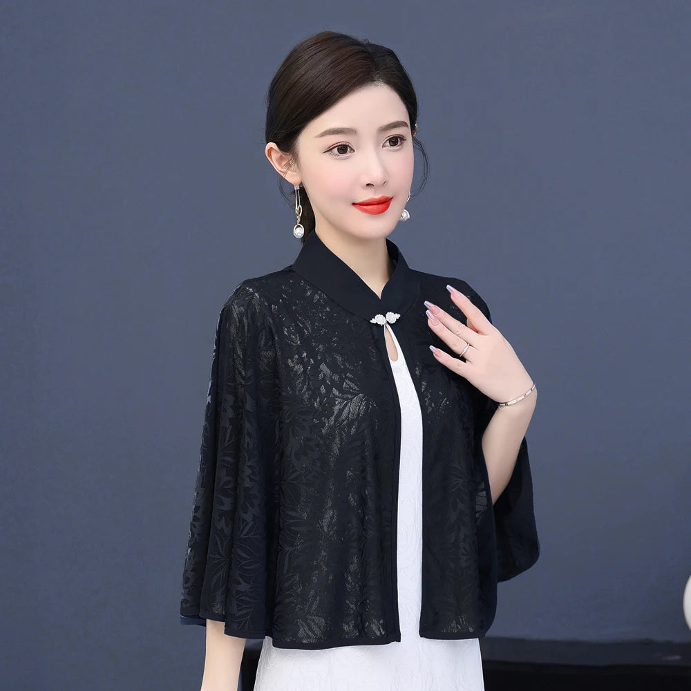 Cloak Summer Capes Ponchos Coats Fashion Clothes Women Clothing Tops Streetwear Party Vintage Casual Elegant Outerwear-belleandkai.com