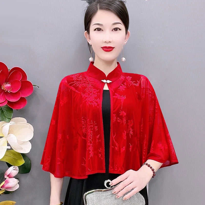 Cloak Summer Capes Ponchos Coats Fashion Clothes Women Clothing Tops Streetwear Party Vintage Casual Elegant Outerwear-belleandkai.com