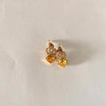 Lxalry Citrine Studs – Gold & Diamond Hypoallergenic Earrings, November Birthstone Gift for Success & Wisdom-belleandkai.com