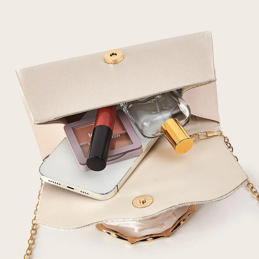 New apricot pleated satin handbag with flower and gold handle luxury handbags for banquets and party chains evening clutch purse-belleandkai.com