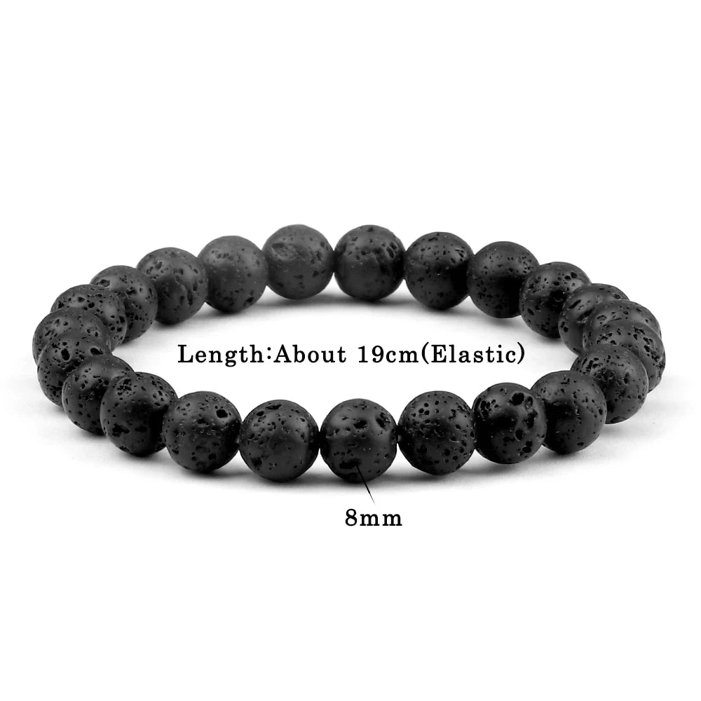 Men Energy Beaded Bracelet 8mm Natural Tiger Eye Stone Lava Rock Agates Stretch Bracelets Bangle Women Yoga Healing Jewelry Gift-belleandkai.com