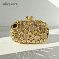 Alizekerr Glass Crystal Evening Bags Women 2025 Luxury Designer Gorgeous Sparkling Rhinestone Clutch Purses Bridal Wedding Party-belleandkai.com