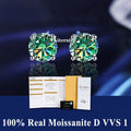 Hot Moissanite Studs 6 prong Earrings Pass Diamond tester For Men Women 18K Platinum Plated Bride Wedding Gemstone 925 Silver-belleandkai.com