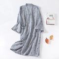 Japanese kimono dressing gown spring and autumn ladies cotton crepe cloth thin summer bathrobe home service sleepwear bath robe-belleandkai.com