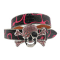 Skull Rhinestone Belts For Women Men Y2K Leather Strap Crystal Studded Western Cowgirl Cowboy Diamond Bling Bling Belt-belleandkai.com