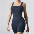 Women's Yoga Jumpsuits Ribbed One Piece Padded Tank Tops Rompers Sleeveless Acid Wash Activewear Unitard Sexy Bodycon-belleandkai.com