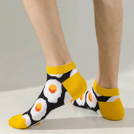 6/12 pairs of new men's and women's summer thin socks various styles of fruit boat socks fashionable socks popular low top socks-belleandkai.com