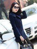 New Autumn Winter Woolen Coat Women Slim Double Breasted Medium Long Wool Blend Warm Female Overcoat Winter Coat Jacket-belleandkai.com