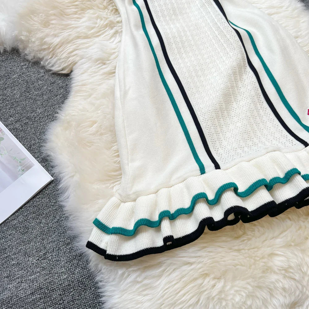 YuooMuoo Brand Fashion Women Knitted Mini Dress Ins Hot Sexy Package Hips Ruffled Party Dress Streetwear Lady Outfits Vestidos-belleandkai.com