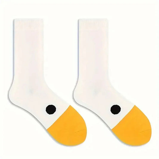 10 Pairs Cartoon Women Socks Fashionable And Versatile Cute Design Funny Goose Breathable Soft Comfortable Women Casual Socks-belleandkai.com