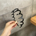 2Pcs Fashion Wave Headbands for Women Solid Color Toothed Non-slip Hair Bands Girl Face Wash Sports Hairbands Hair Accessories-belleandkai.com