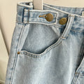 New 2024 Summer Denim Shorts For Women High Waist Sky Blue Color Wide Leg Loose Buttons Streetwear Loose Jean Shorts Women-belleandkai.com