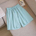 2024 Women Cotton Shorts,Summer Casual Solid Two Pockets shorts high waist loose shorts for girls Soft Cool female shorts-belleandkai.com