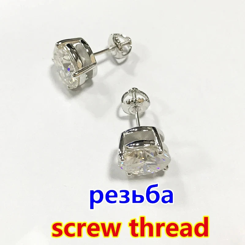 DJMAX 0.5-2ct Moissanite Diamond Stud Earrings for Women Original 925 Sterling Silver Lady's Moissanite Earring New 2025-belleandkai.com