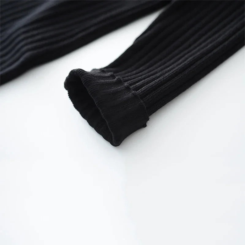 Women Autumn Winter Casual Mock Neck Solid Dress Inner Layer Long Sleeved Knit Dress Loose Mid-Length Versatile Sweater Dress-belleandkai.com