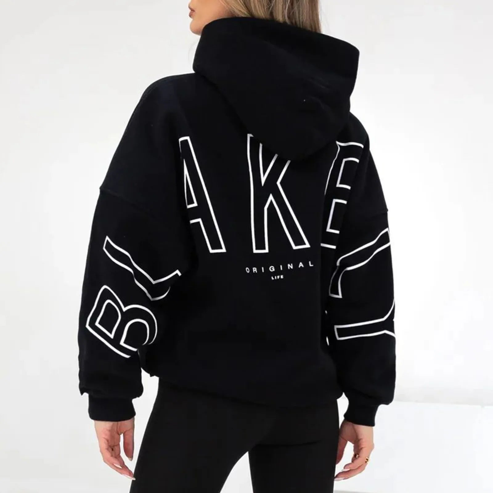 Classic Solid Color Simple Lazy Style Basic Hoodies For Men And Women Letter Printed Soft Sports Pullover Sweatshirt-belleandkai.com