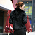 2025 New Genuine Rabbit Fur Coat Women Full Pelt Real Rabbit Fur Jacket Winter Fur Overcoat Customized Big Size Mandarin Collar-belleandkai.com