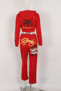 10 Bulk Items Wholesale Lots Tracksuits 2024 Printing 2 Piece Set Women Outfits Long Sleeve Zipper Hooded Jacket + Pant K12654_2-belleandkai.com