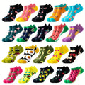6/12 pairs of new men's and women's summer thin socks various styles of fruit boat socks fashionable socks popular low top socks-belleandkai.com