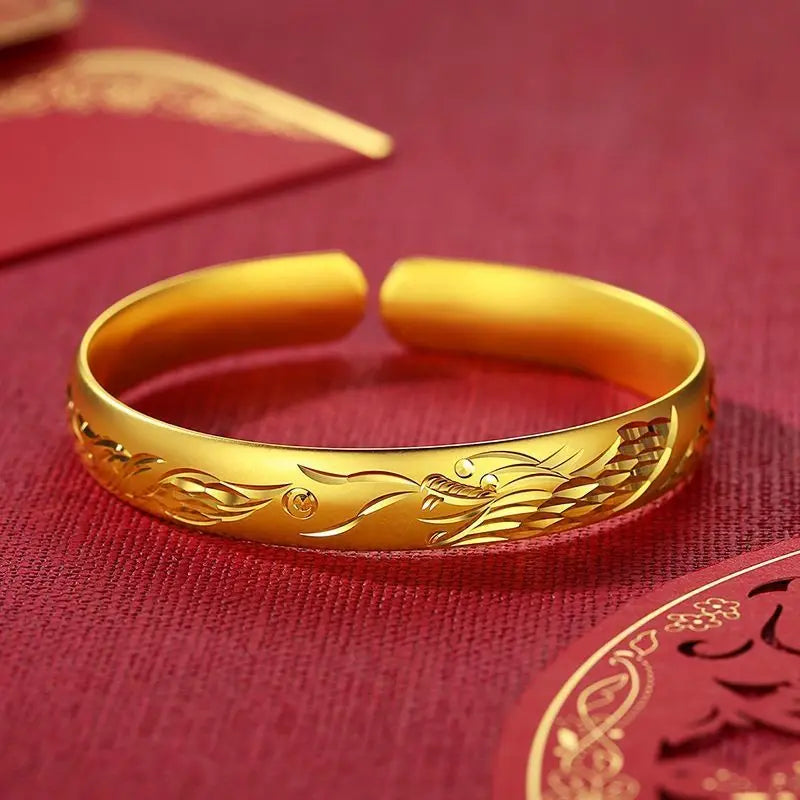Sparkling Starry Sky Women's Bracelet, 24K Pure Gold AU999, Shining Like a Galaxy on Your Wrist-belleandkai.com