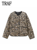 TRAF&ZA2025 Chic Trendy Printed Single Breasted Jacket Fashion Autumn Long Sleeve Coat Versatile Comfortable Short Coat? ?-belleandkai.com