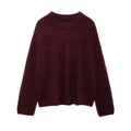 Vintage O-neck Sweater For Women Casual Long Sleeved Loose Knitwear Pullover 2024 New Winter Female High Streetwear Jumper Tops-belleandkai.com