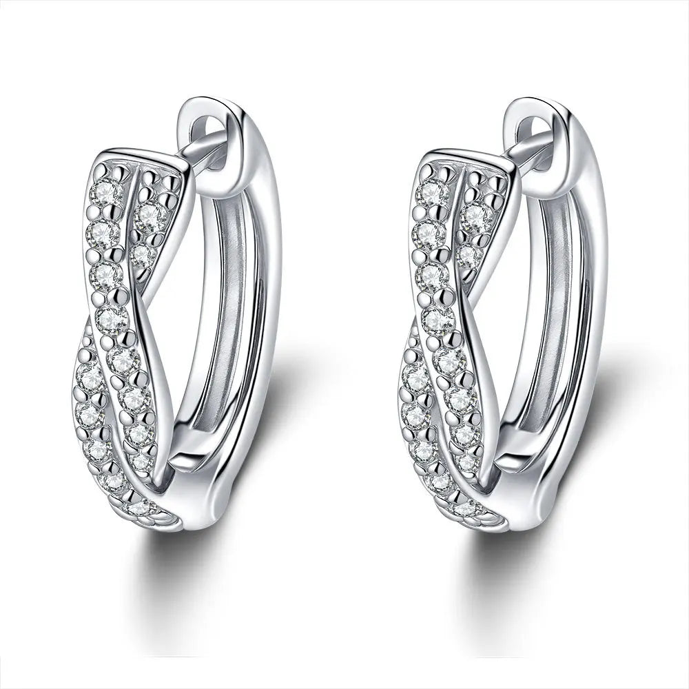 European-American Trendy Vintage Ear Clips PT950 Platinum Women's! 0.5CT Moissanite Elegant Hoops, High-End Eye-Catching & Chic-belleandkai.com
