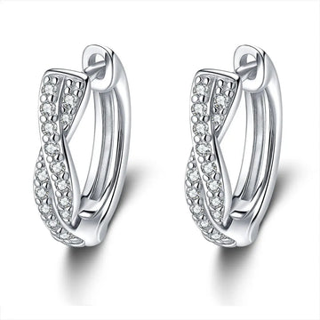European-American Trendy Vintage Ear Clips PT950 Platinum Women's! 0.5CT Moissanite Elegant Hoops, High-End Eye-Catching & Chic-belleandkai.com