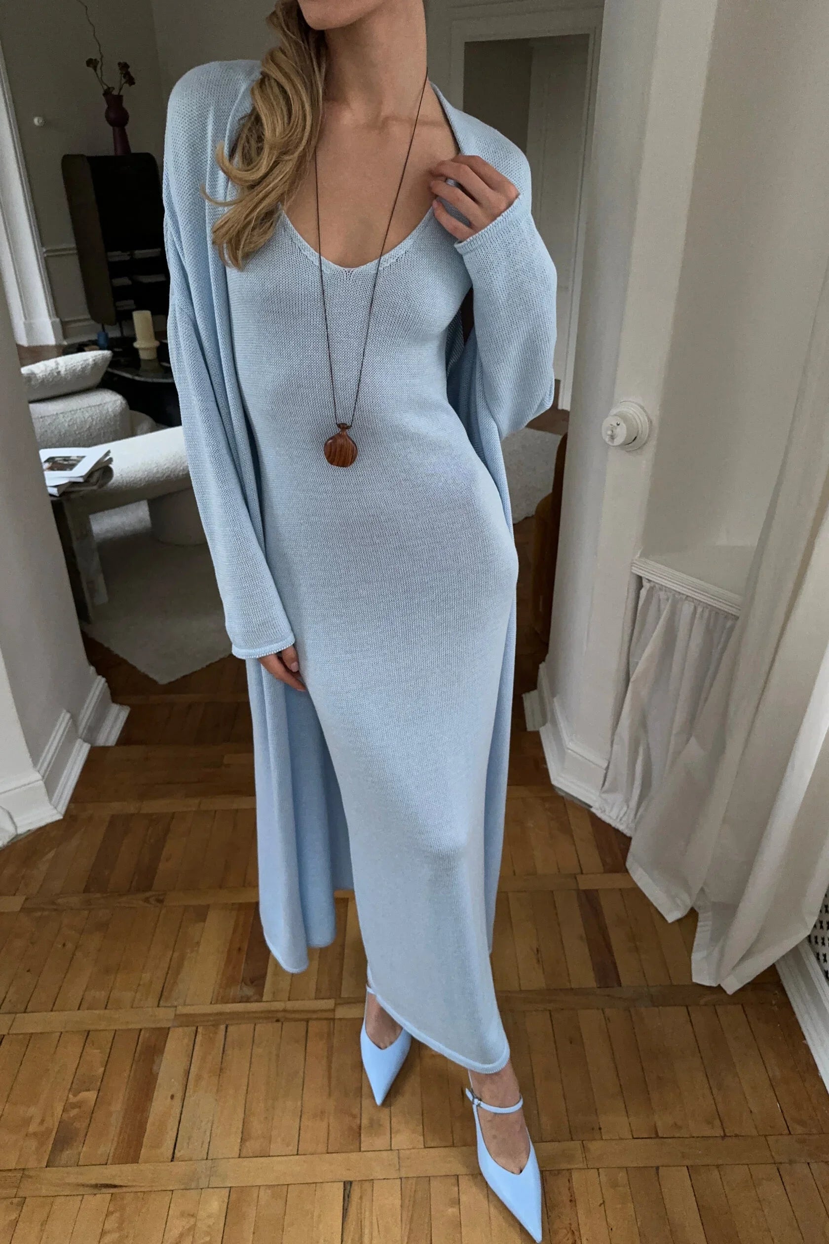 Hirsionsan Soft Loose Sets Women Three Pieces Long Sleeve Cardigan & Sexy Vest Dresses Elegant Female Hollow Outfits Tracksuit-belleandkai.com