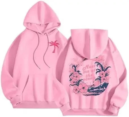 Fashionable Sporty Hoodie Casual Shoulder-Length Sleeve Printed Comfortable Polyester Women's Sweatshirt Trendy Streetwear-belleandkai.com