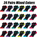 6-96 Pairs Unisex Color-Coordinated Quick-Dry & Sweat-Absorbent Running/Casual Sports Socks Low-Top Breathable 36-42-belleandkai.com