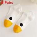10 Pairs Cartoon Women Socks Fashionable And Versatile Cute Design Funny Goose Breathable Soft Comfortable Women Casual Socks-belleandkai.com