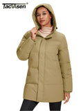 TACVASEN Winter Quilted Duck Feather Down Jackets Womens Padded Puffer Warm Hooded Long Coats Thermal Waterproof Thick Outerwear-belleandkai.com