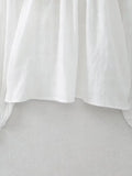 Willshela Women Fashion Embroidery White Hollow Out Blouse Vintage O-Neck Long Sleeves Female Chic Lady Shirts-belleandkai.com