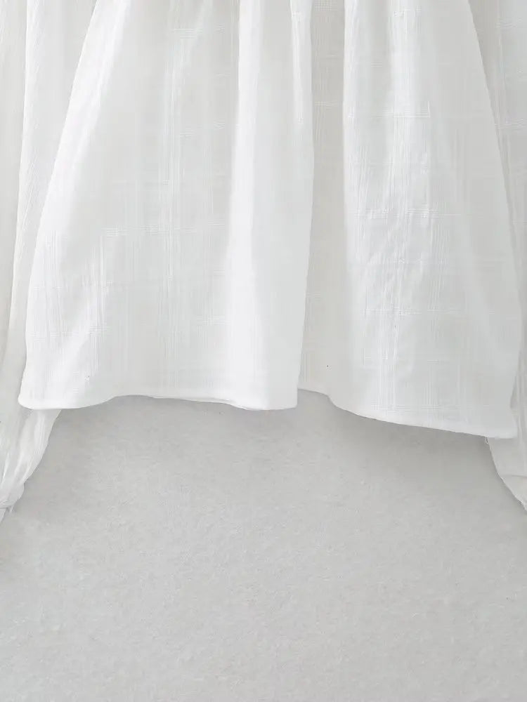 Willshela Women Fashion Embroidery White Hollow Out Blouse Vintage O-Neck Long Sleeves Female Chic Lady Shirts-belleandkai.com