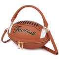 Fashion American Football Style Crossbody Bag for Women Girl’s Shoulder Bags Rugby Style Purses Designer Ball Novelty Handbags-belleandkai.com