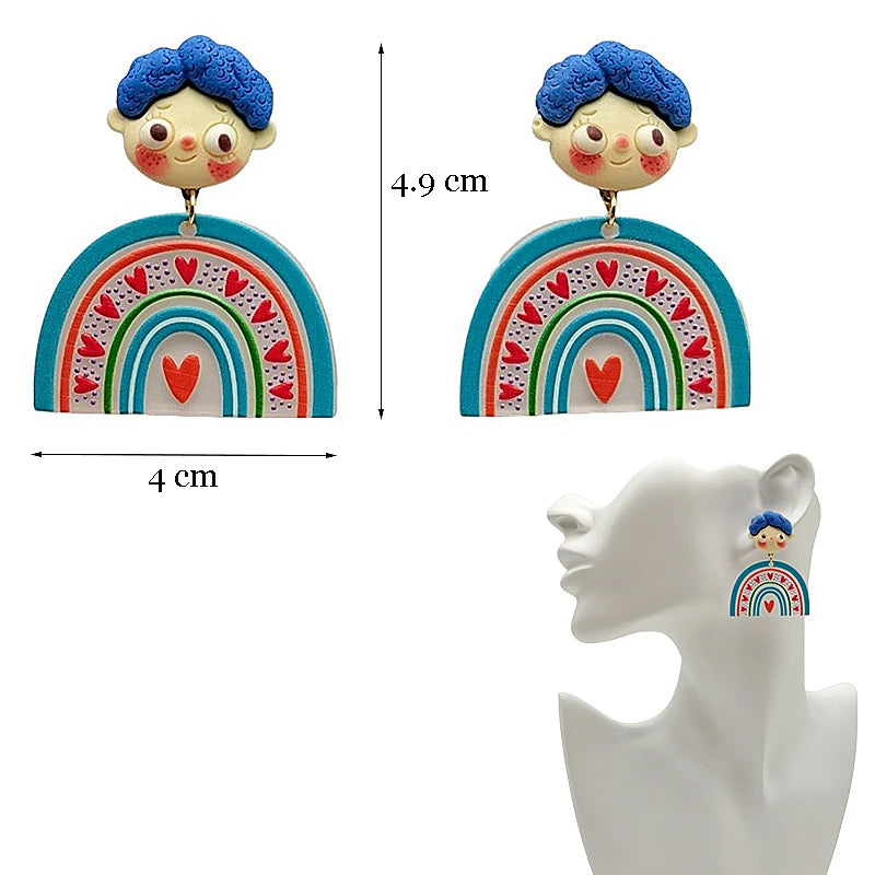 Top Sale Fashion Colourful Dangle Earrings for Women Accessories Stud Earring Y2K Pendientes New In Resin Earings-belleandkai.com