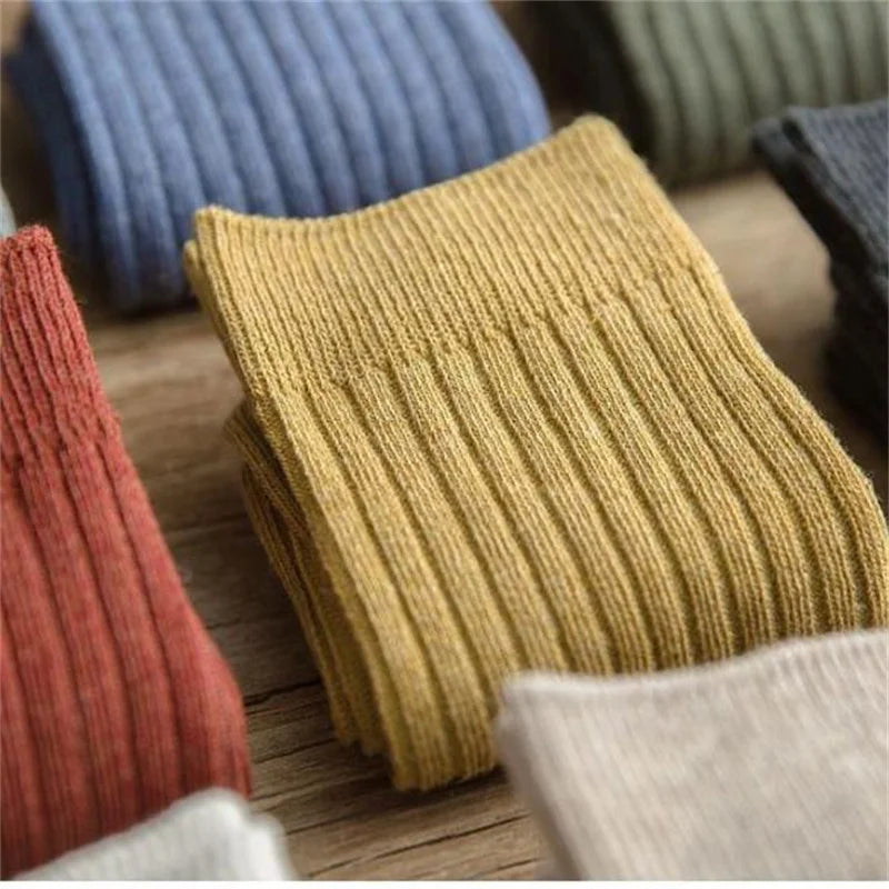 5-20 Pairs Women's Mid Calf Socks Women Korean Style Solid Color Cotton Slouch Socks for Jk School Uniform Spring Autumn Fashion-belleandkai.com