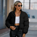 Autumn and winter Women's Clothing short-style Quilted Coats long-sleeved high-necked warm coat loose casual cotton coat Jackets-belleandkai.com