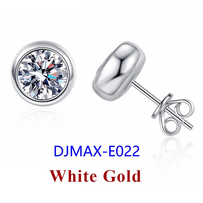 DJMAX 0.5-2ct Moissanite Diamond Stud Earrings for Women Original 925 Sterling Silver Lady's Moissanite Earring New 2025-belleandkai.com