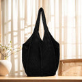 Women Crochet Tote Bag Mesh Beach Bag Large Capacity Fashion Knitted Bag Solid Color Simple Shopping Bag for Travel Vacation-belleandkai.com