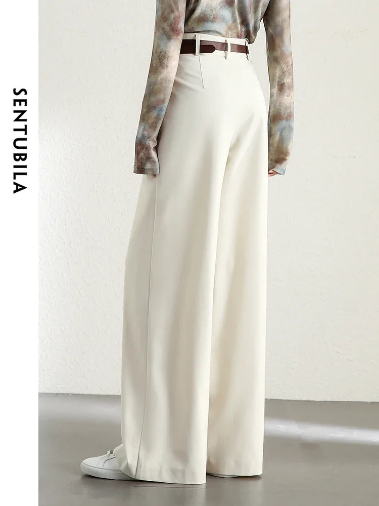 High Waist Baggy Pant Women Full Length Straight Loose Casual Trousers Spring Elegant Wide Leg Pant-belleandkai.com