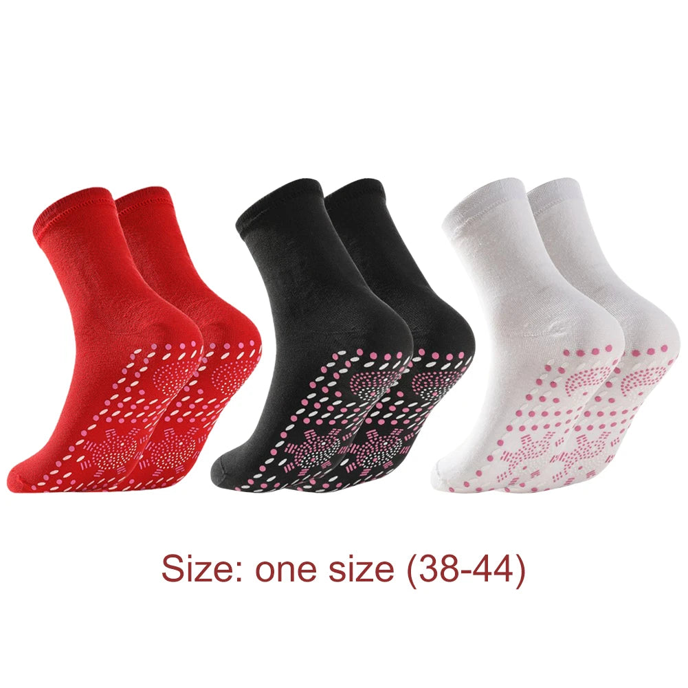 1-3Pair Self Heating Socks Winter Skiing Warm Socks Pain Relief Whole Foot One Size Socks Tourmaline Cold-Resistant for Winter-belleandkai.com