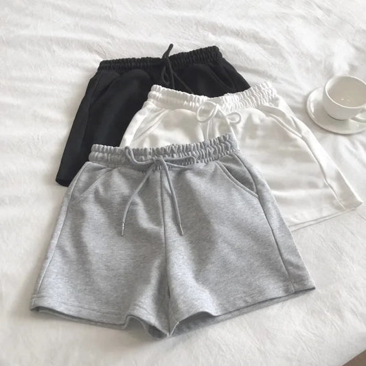 Women's Casual Shorts Petite Summer New Grey Versatile Outer Wear Running Trunks Trendy Cotton Material Origin China-belleandkai.com