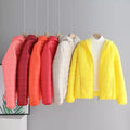 2024 New Winter Women Candy Color Down Cotton Jackets Light Weight Windproof Hooded Warm Outwear Coat Puffer Quilted Parkas-belleandkai.com