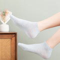 10 Pairs of Colored Cotton WOMEN'S Short Socks, Ankle Breathable Mesh Sports Socks, Summer Casual Solid Color Boat Socks-belleandkai.com